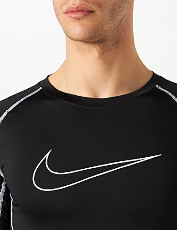 Nike M NP DF Tight Top SS T-Shirt, Black/White/White, 2XL Uomo 096786602